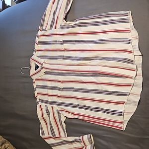Wrangler Vintage Striped RWB Long Sleeve Button Up Western Men's Size 16.5 x 36